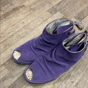 Fly London Purple Open-Toe Ankle Booties
